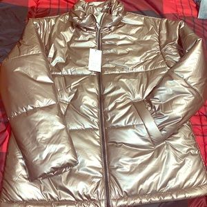 Rose gold puffer jacket